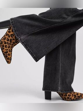 Mia Leopard Sock Ankle Boot size 8.5